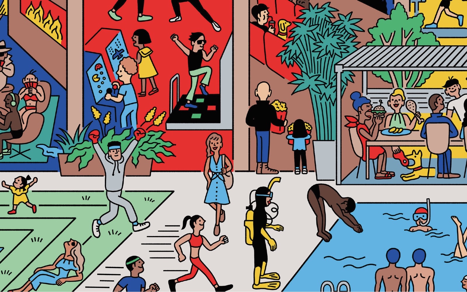 Original •Hub illustration showing the many ways residents enjoy Club 333
